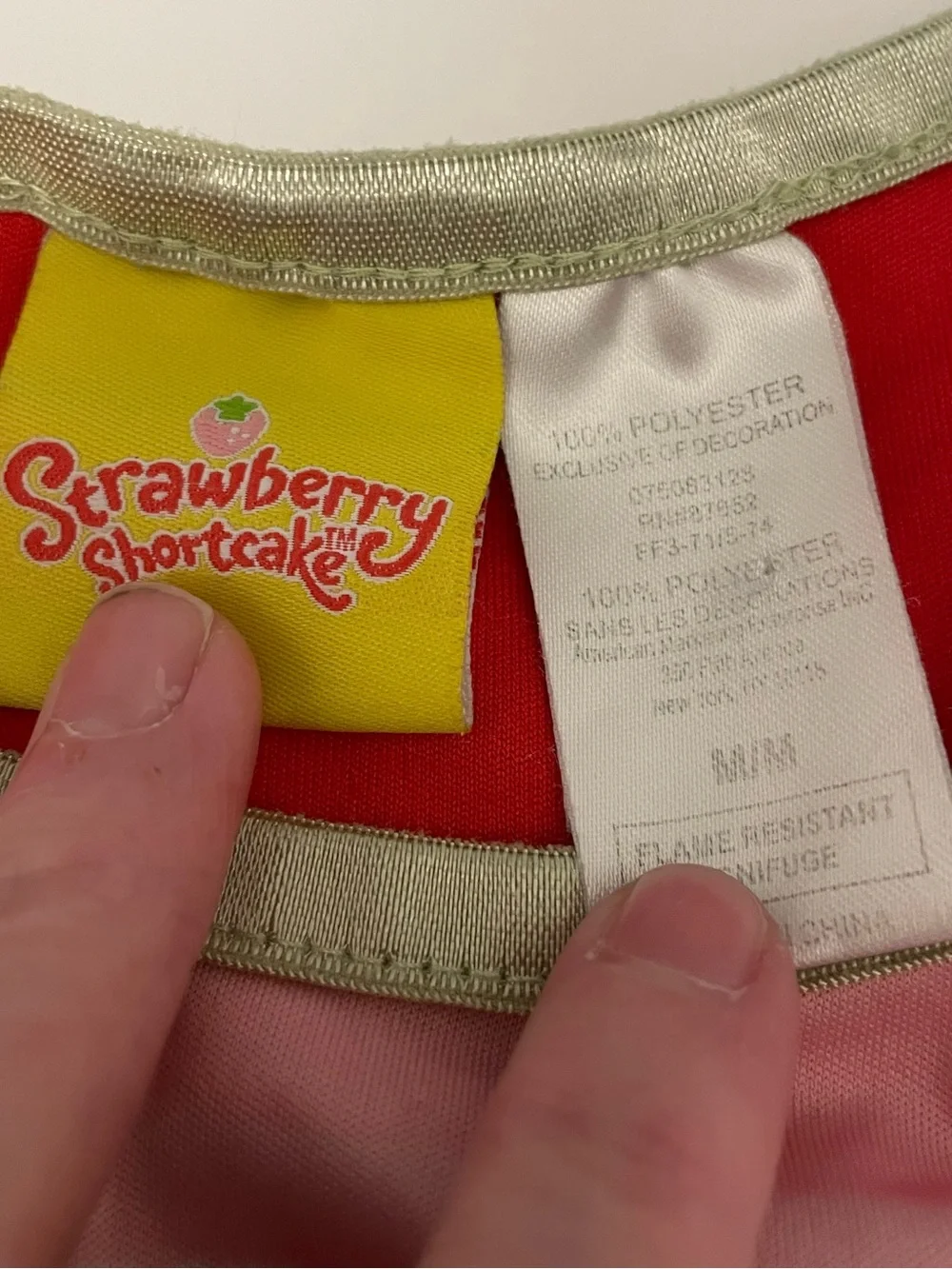 Strawberry Shortcake Girl's size Medium Y2K Long Sleeve Red & Pink Nightgown